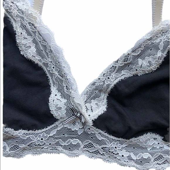 Victoria’ Secret Black Nightie With White Lace Trim Size Medium - Picture 4 of 9